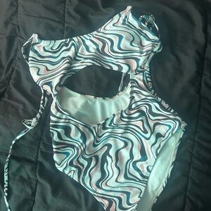 Stylish Kids Swimwear with Swirl Pattern